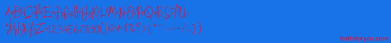 Fonte Kid Rough – fontes vermelhas em um fundo azul