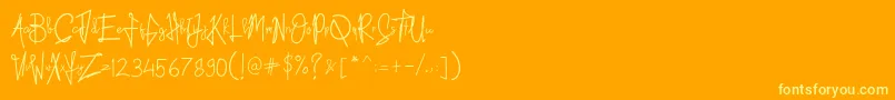 Kid Rough Font – Yellow Fonts on Orange Background