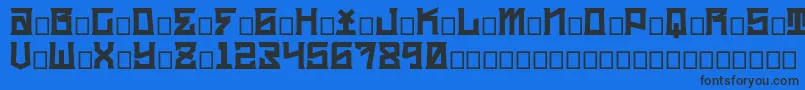 kidc Font – Black Fonts on Blue Background