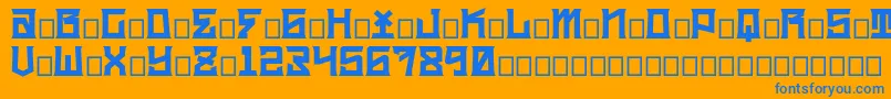 kidc Font – Blue Fonts on Orange Background