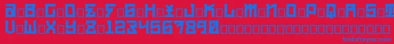 kidc Font – Blue Fonts on Red Background