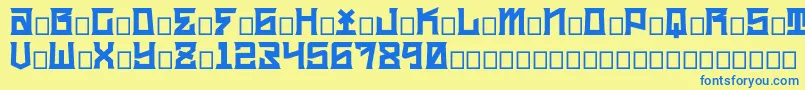 kidc Font – Blue Fonts on Yellow Background