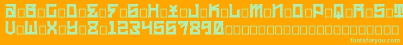 kidc Font – Green Fonts on Orange Background