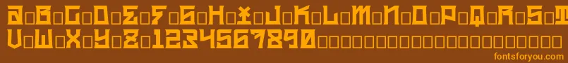 kidc Font – Orange Fonts on Brown Background