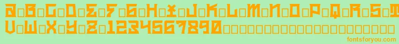 kidc Font – Orange Fonts on Green Background