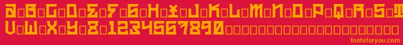 kidc Font – Orange Fonts on Red Background
