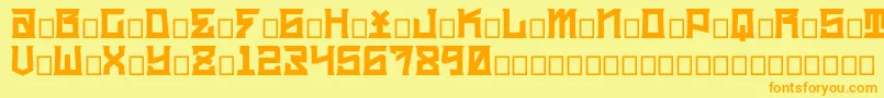 kidc Font – Orange Fonts on Yellow Background