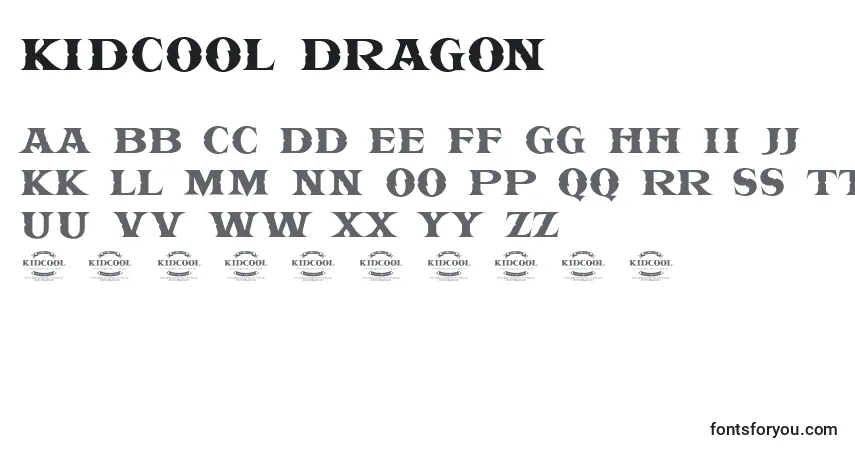 A fonte KIDCOOL DRAGON – alfabeto, números, caracteres especiais