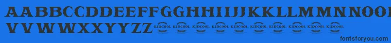 fuente KIDCOOL DRAGON – Fuentes Negras Sobre Fondo Azul