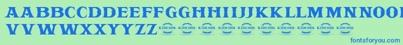 KIDCOOL DRAGON Font – Blue Fonts on Green Background