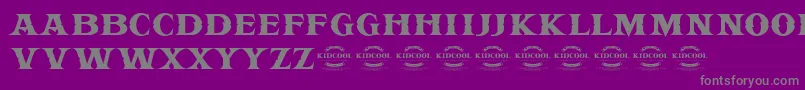 fuente KIDCOOL DRAGON – Fuentes Grises Sobre Fondo Morado