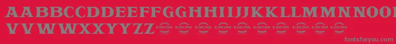 Czcionka KIDCOOL DRAGON – szare czcionki na czerwonym tle