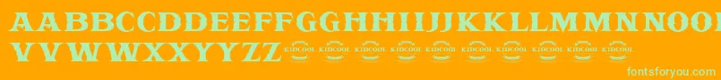 fuente KIDCOOL DRAGON – Fuentes Verdes Sobre Fondo Naranja