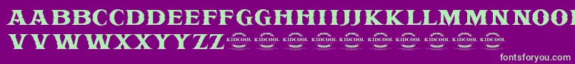 Czcionka KIDCOOL DRAGON – zielone czcionki na fioletowym tle