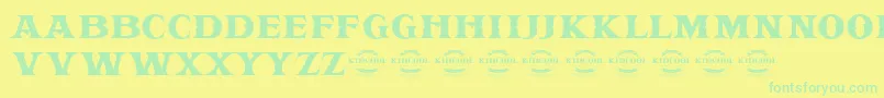 KIDCOOL DRAGON-fontti – vihreät fontit keltaisella taustalla