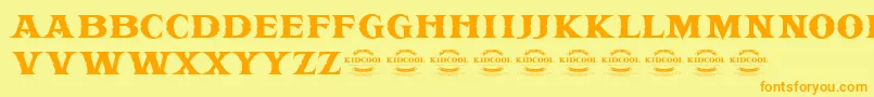 KIDCOOL DRAGON Font – Orange Fonts on Yellow Background