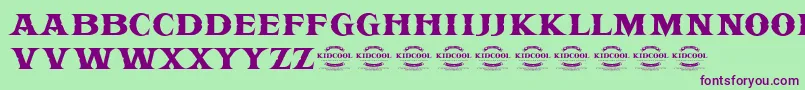 フォントKIDCOOL DRAGON – 緑の背景に紫のフォント
