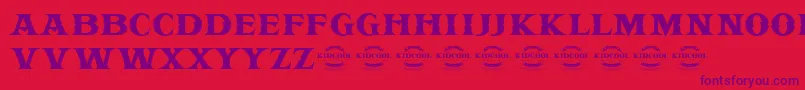 Police KIDCOOL DRAGON – polices violettes sur fond rouge