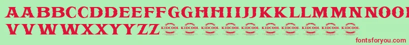 fuente KIDCOOL DRAGON – Fuentes Rojas Sobre Fondo Verde