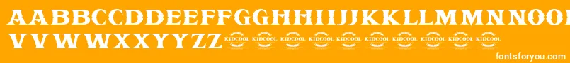 Шрифт KIDCOOL DRAGON – белые шрифты на оранжевом фоне