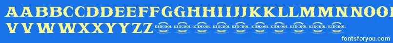 KIDCOOL DRAGON Font – Yellow Fonts on Blue Background