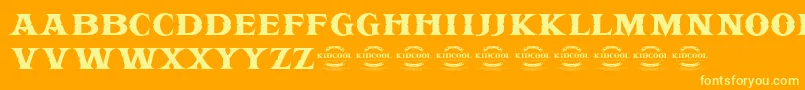 KIDCOOL DRAGON Font – Yellow Fonts on Orange Background