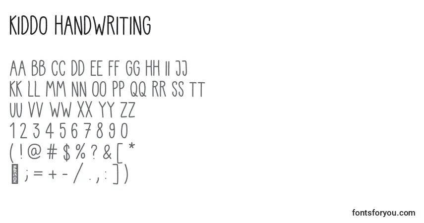 Шрифт Kiddo Handwriting – алфавит, цифры, специальные символы