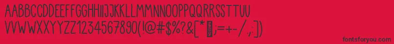 Kiddo Handwriting Font – Black Fonts on Red Background