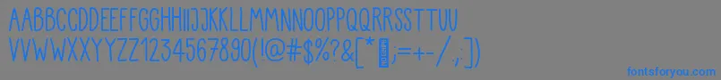 Kiddo Handwriting-Schriftart – Blaue Schriften auf grauem Hintergrund