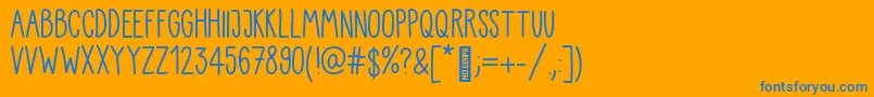 Police Kiddo Handwriting – polices bleues sur fond orange