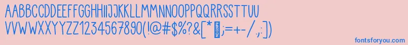 Kiddo Handwriting Font – Blue Fonts on Pink Background