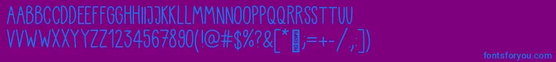 Kiddo Handwriting Font – Blue Fonts on Purple Background