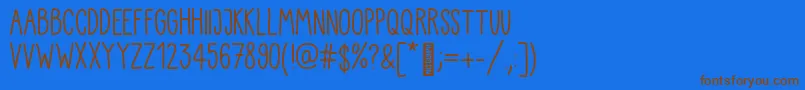 Kiddo Handwriting Font – Brown Fonts on Blue Background