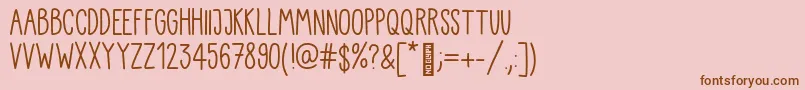 フォントKiddo Handwriting – ピンクの背景に茶色のフォント
