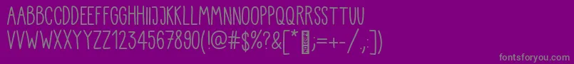 Шрифт Kiddo Handwriting – серые шрифты на фиолетовом фоне