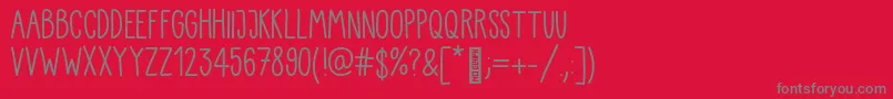Kiddo Handwriting Font – Gray Fonts on Red Background