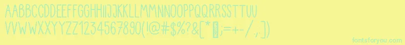 Kiddo Handwriting-Schriftart – Grüne Schriften auf gelbem Hintergrund