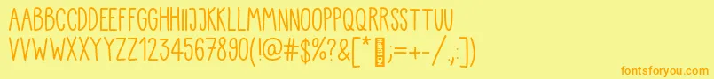 Kiddo Handwriting Font – Orange Fonts on Yellow Background