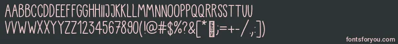 Czcionka Kiddo Handwriting – różowe czcionki na czarnym tle