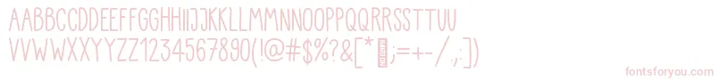 Fonte Kiddo Handwriting – fontes rosa em um fundo branco