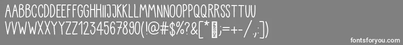 Kiddo Handwriting Font – White Fonts on Gray Background