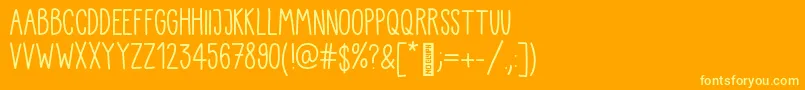 Kiddo Handwriting Font – Yellow Fonts on Orange Background