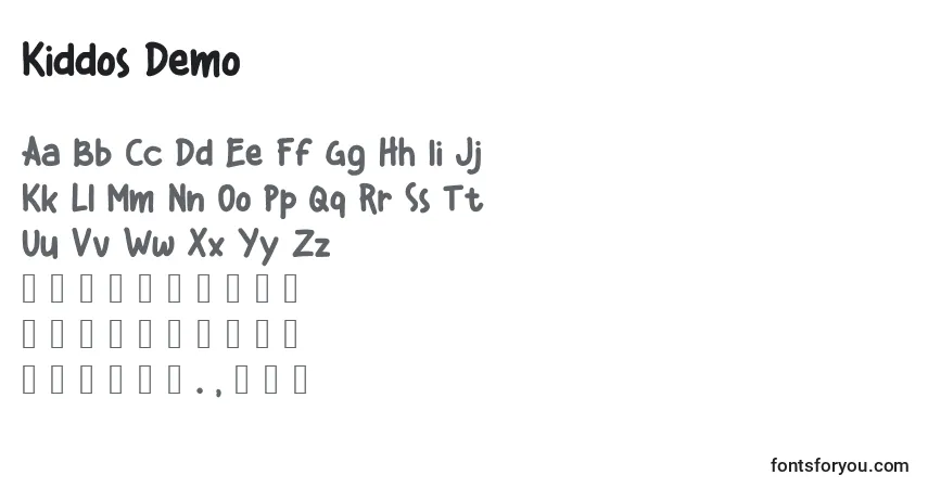 Czcionka Kiddos Demo – alfabet, cyfry, specjalne znaki