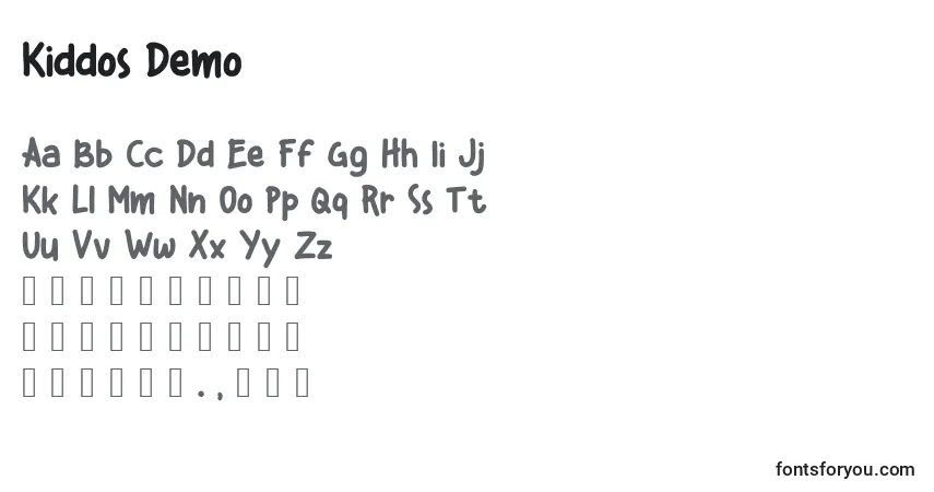 Kiddos Demo-fontti – aakkoset, numerot, erikoismerkit