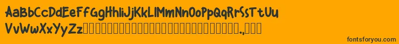 Kiddos Demo Font – Black Fonts on Orange Background