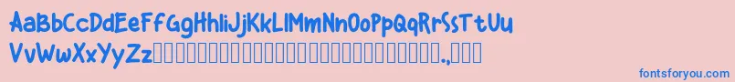 Kiddos Demo Font – Blue Fonts on Pink Background