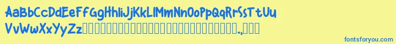 Kiddos Demo Font – Blue Fonts on Yellow Background