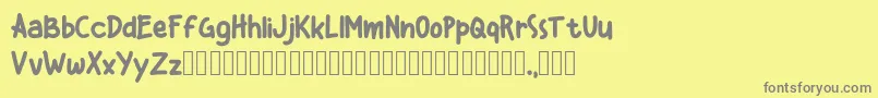 Kiddos Demo Font – Gray Fonts on Yellow Background