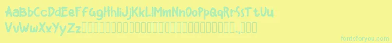 Kiddos Demo Font – Green Fonts on Yellow Background