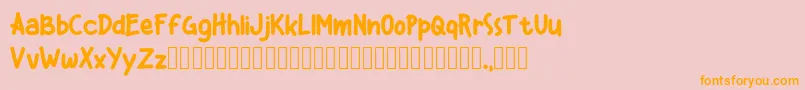 Kiddos Demo Font – Orange Fonts on Pink Background